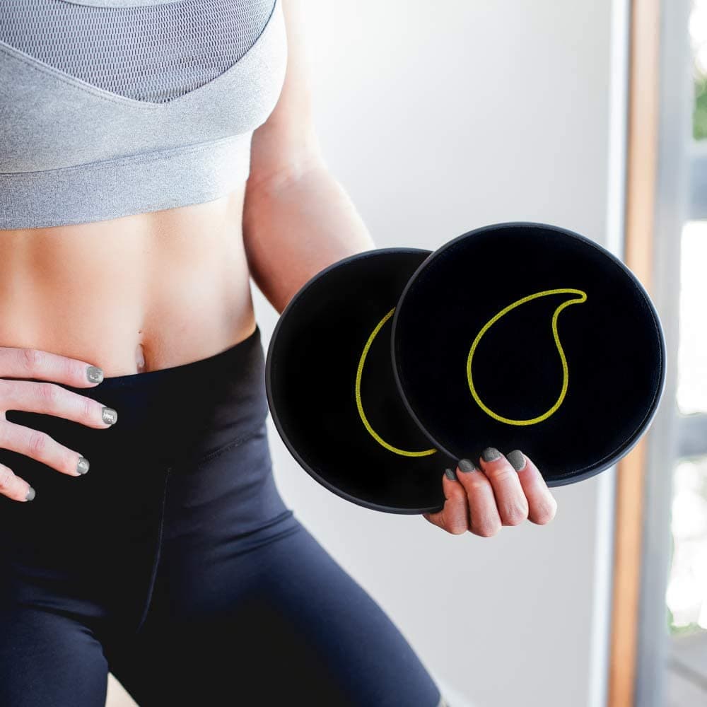 Woman holding Sweet Sweat® core sliders.